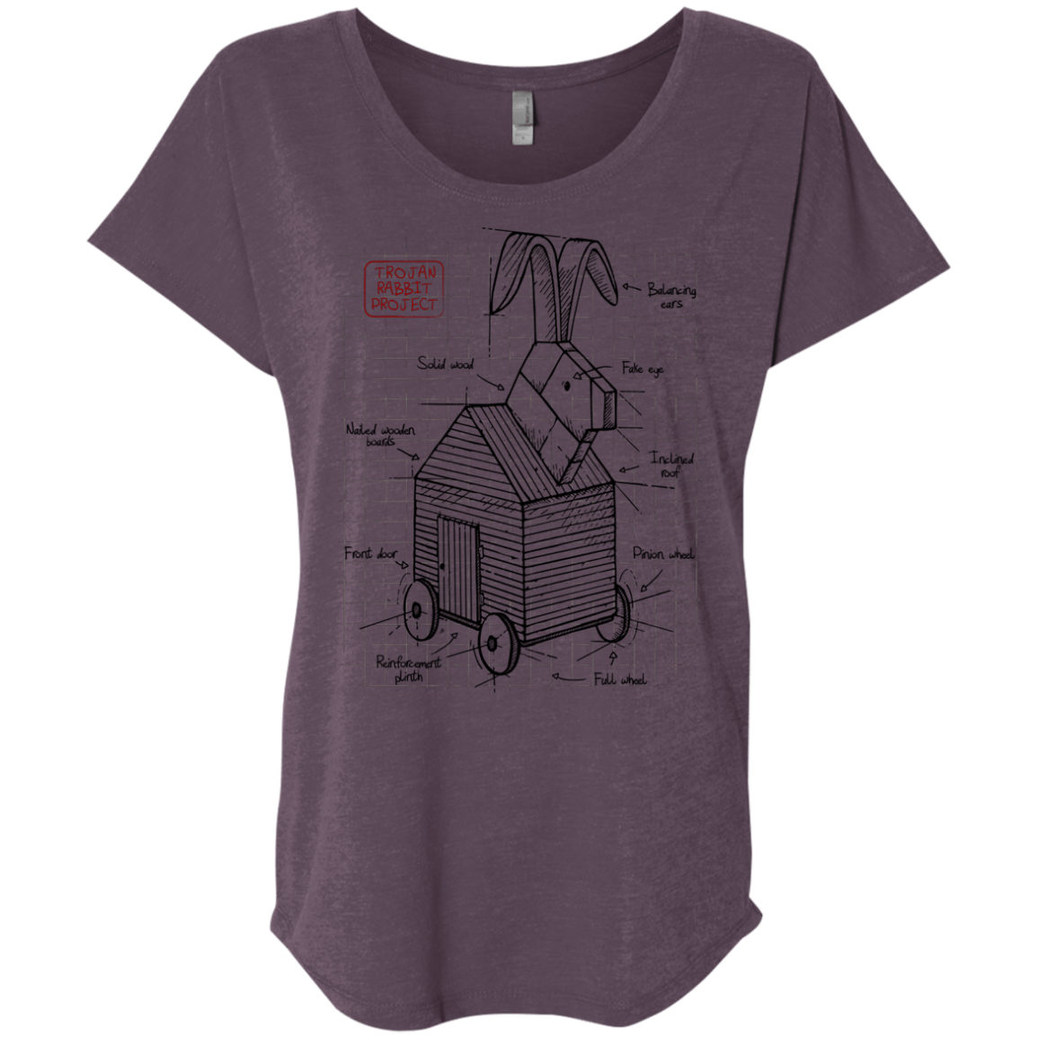 Trojan Rabbit Plan Triblend Dolman Sleeve