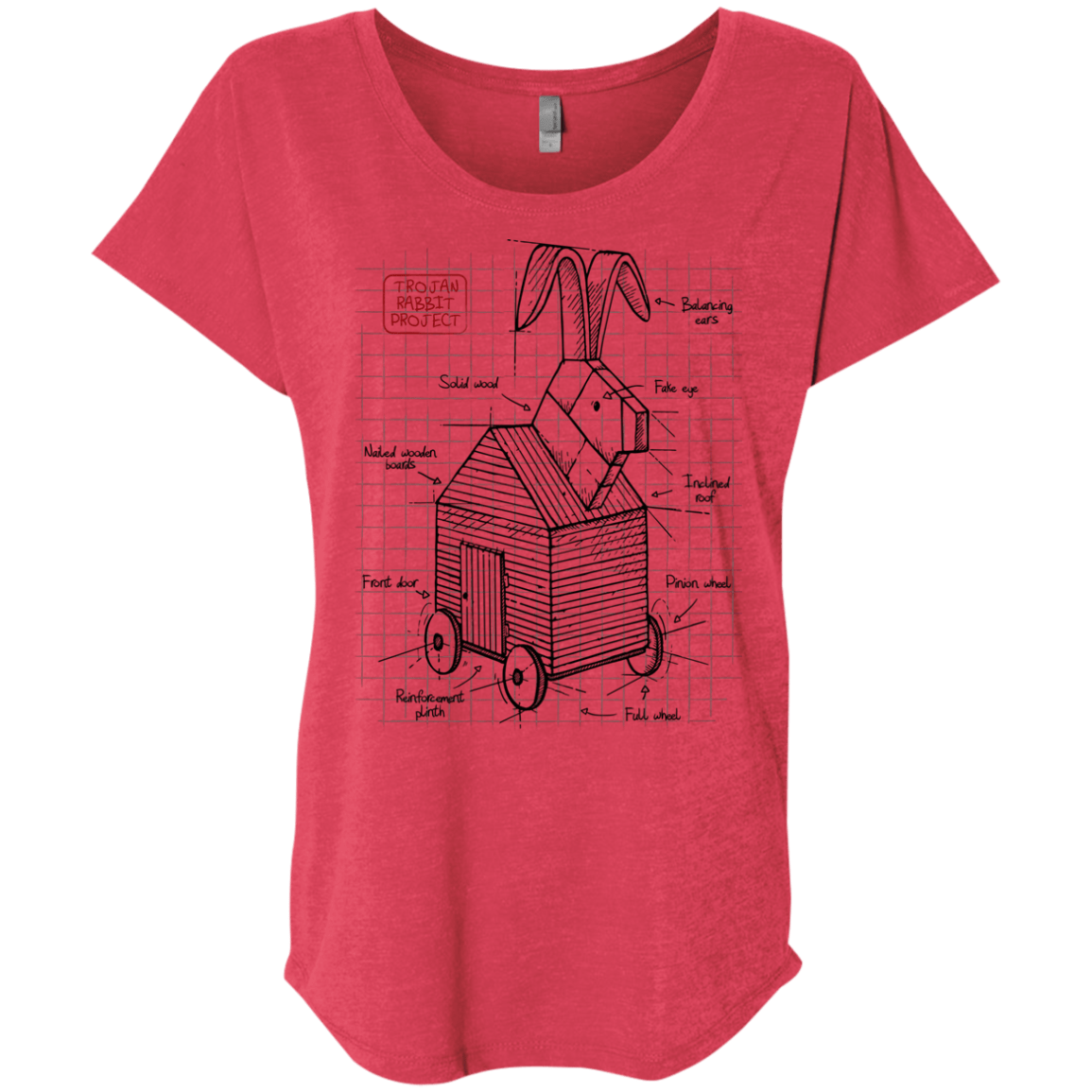 Trojan Rabbit Plan Triblend Dolman Sleeve