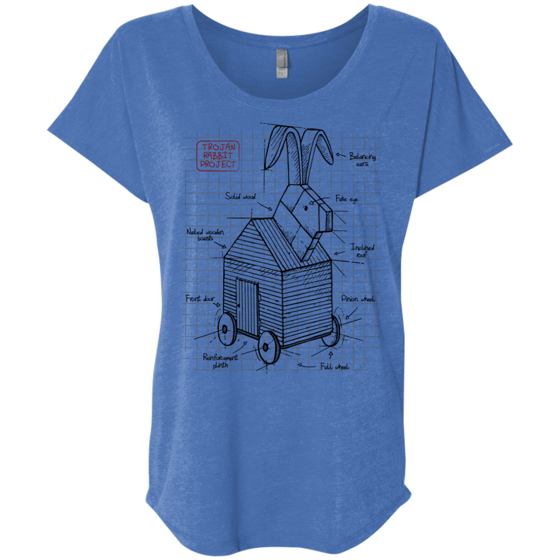 Trojan Rabbit Plan Triblend Dolman Sleeve