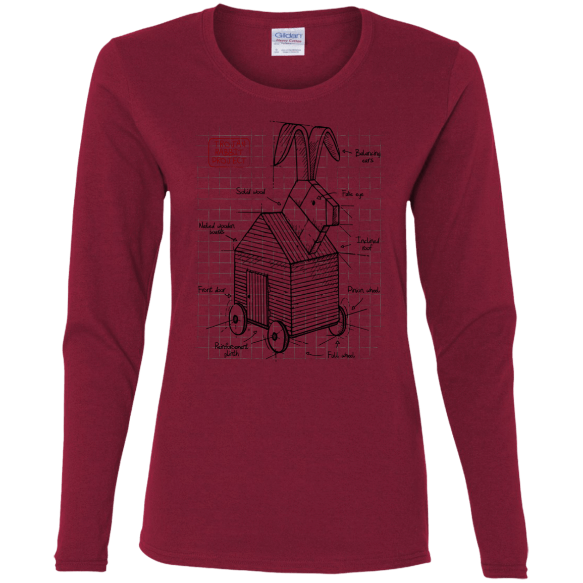 T-Shirts Cardinal / S Trojan Rabbit Plan Women's Long Sleeve T-Shirt