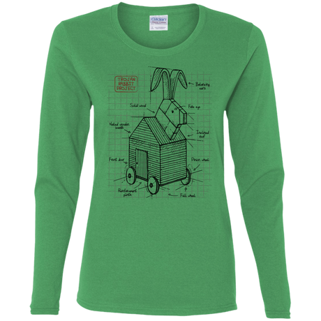 T-Shirts Irish Green / S Trojan Rabbit Plan Women's Long Sleeve T-Shirt