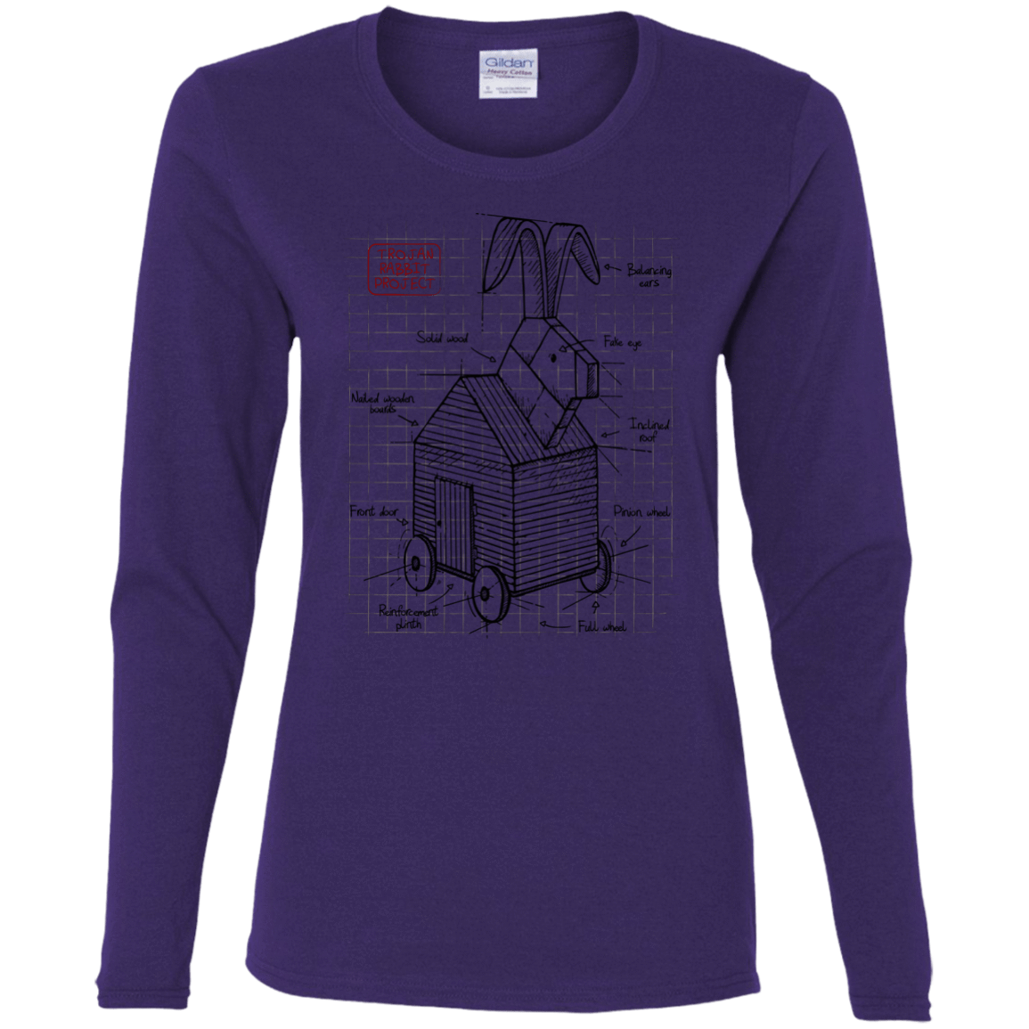 T-Shirts Purple / S Trojan Rabbit Plan Women's Long Sleeve T-Shirt