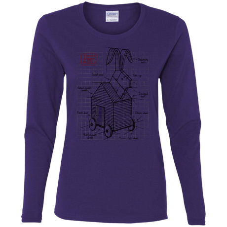 T-Shirts Purple / S Trojan Rabbit Plan Women's Long Sleeve T-Shirt