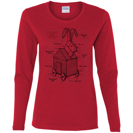 T-Shirts Red / S Trojan Rabbit Plan Women's Long Sleeve T-Shirt