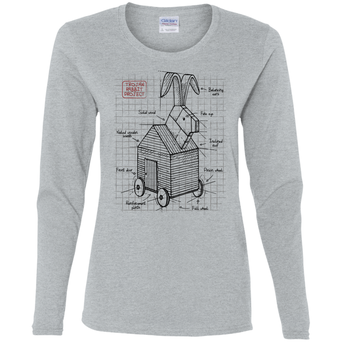 T-Shirts Sport Grey / S Trojan Rabbit Plan Women's Long Sleeve T-Shirt