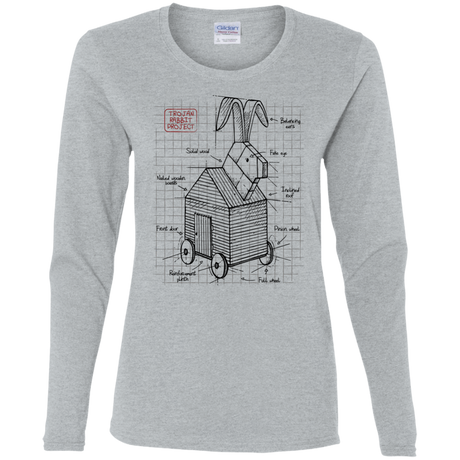 T-Shirts Sport Grey / S Trojan Rabbit Plan Women's Long Sleeve T-Shirt