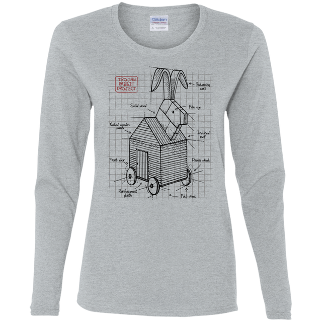 T-Shirts Sport Grey / S Trojan Rabbit Plan Women's Long Sleeve T-Shirt