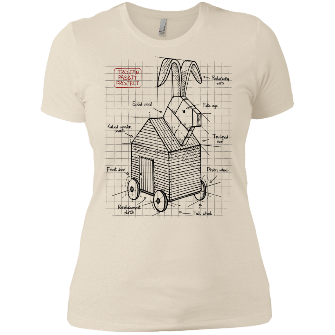T-Shirts Ivory/ / X-Small Trojan Rabbit Plan Women's Premium T-Shirt