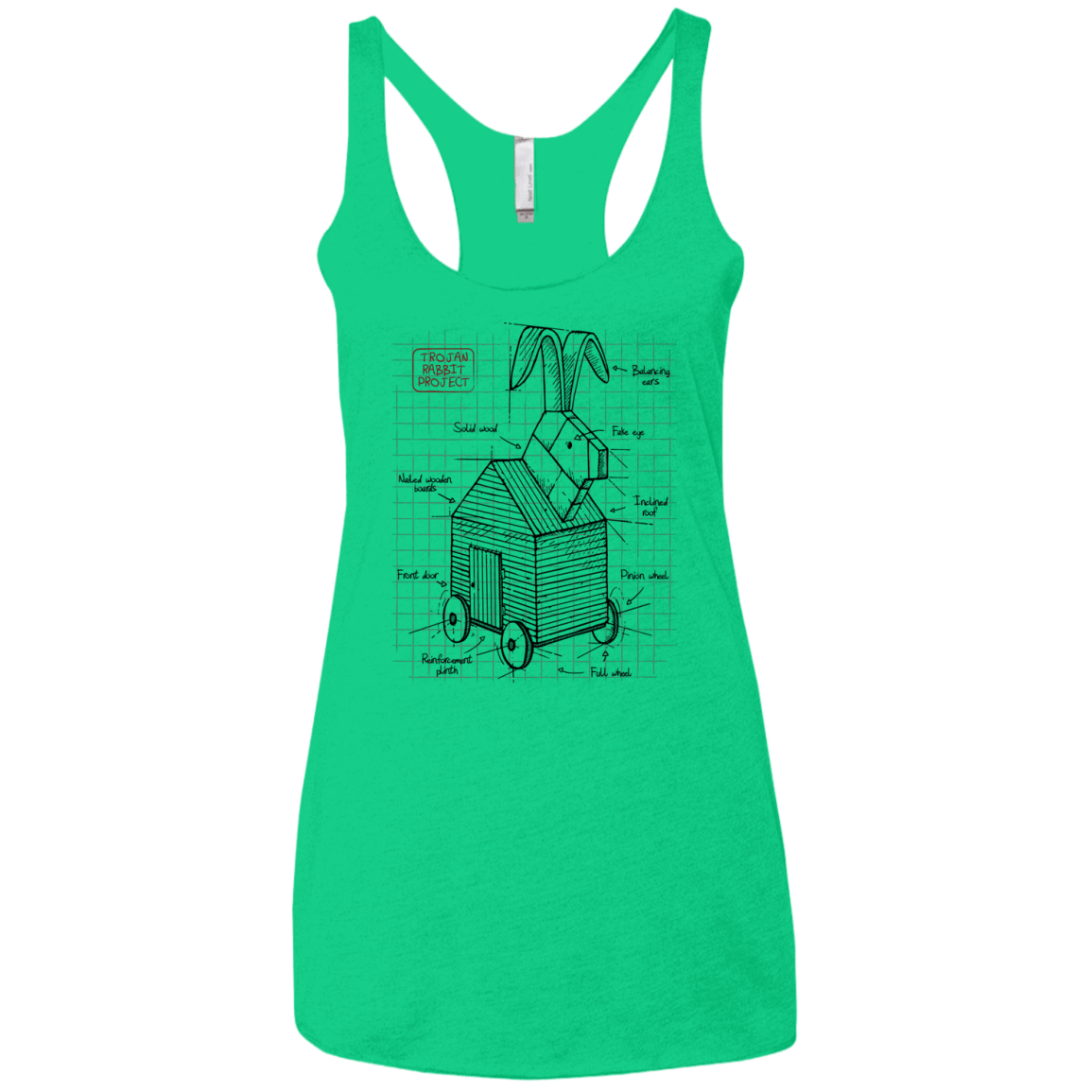 Trojan Rabbit Plan Women's Triblend Racerback Tank