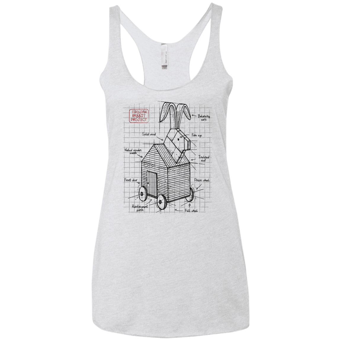Trojan Rabbit Plan Women's Triblend Racerback Tank