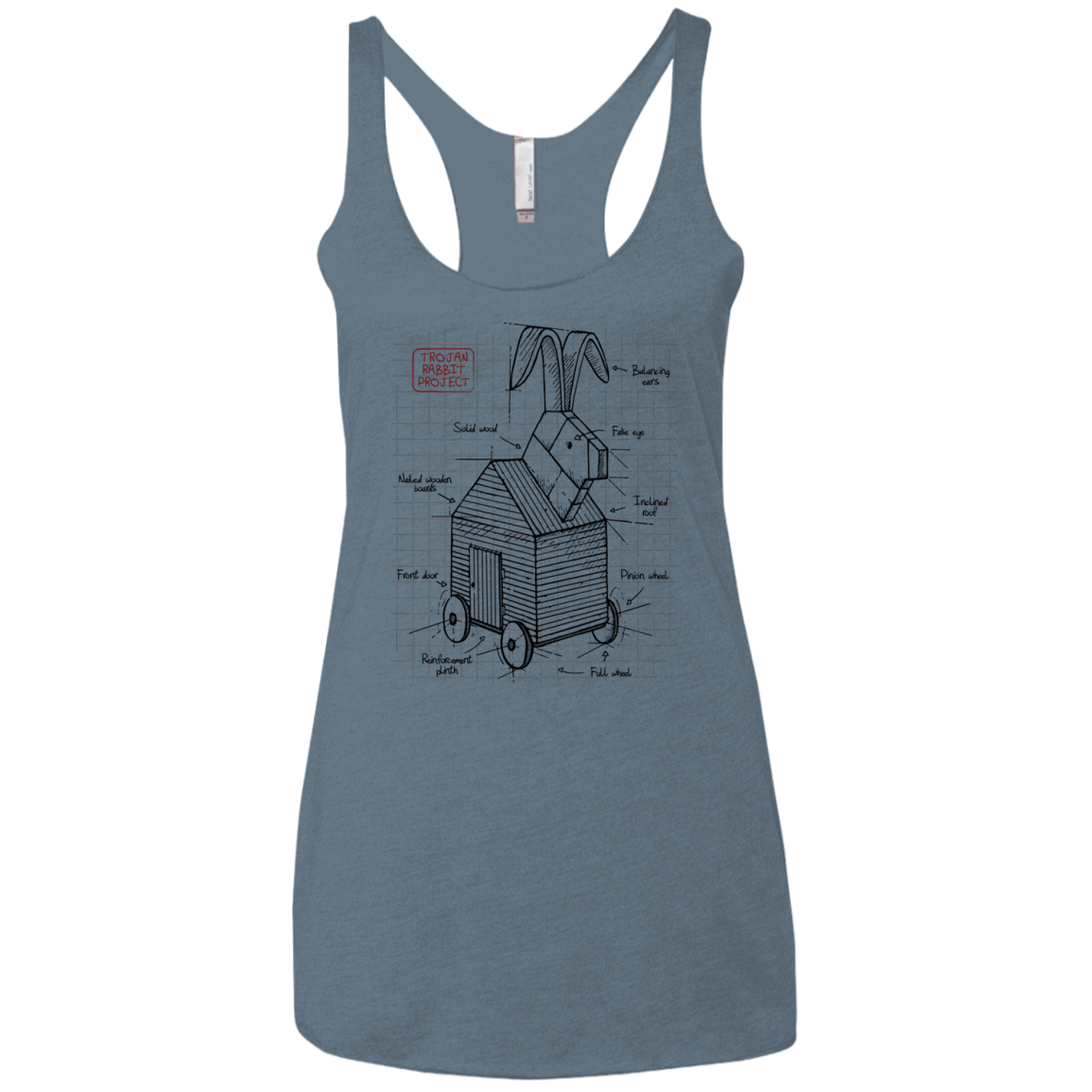 Trojan Rabbit Plan Women's Triblend Racerback Tank