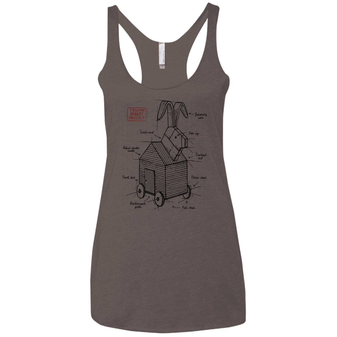 Trojan Rabbit Plan Women's Triblend Racerback Tank