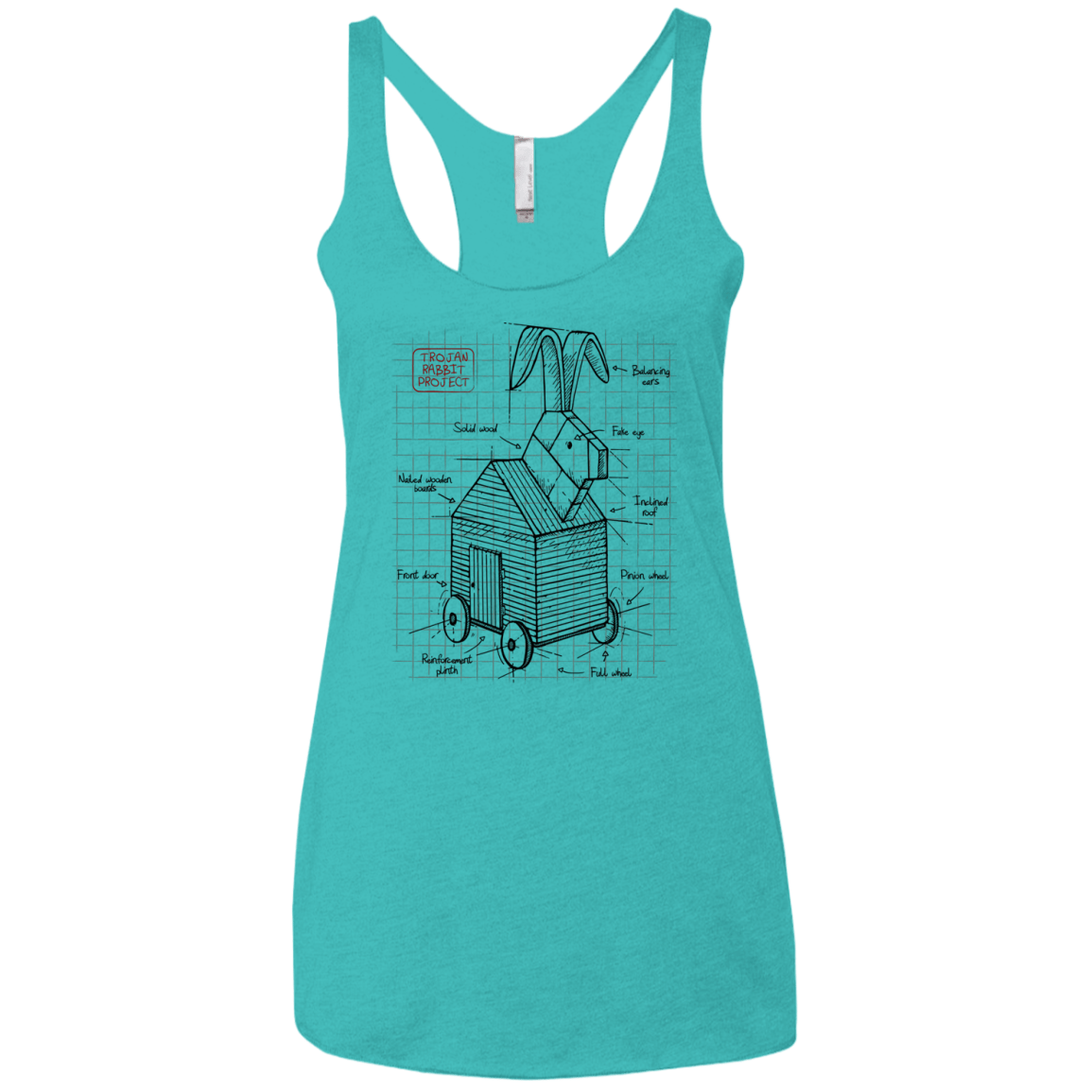 Trojan Rabbit Plan Women's Triblend Racerback Tank