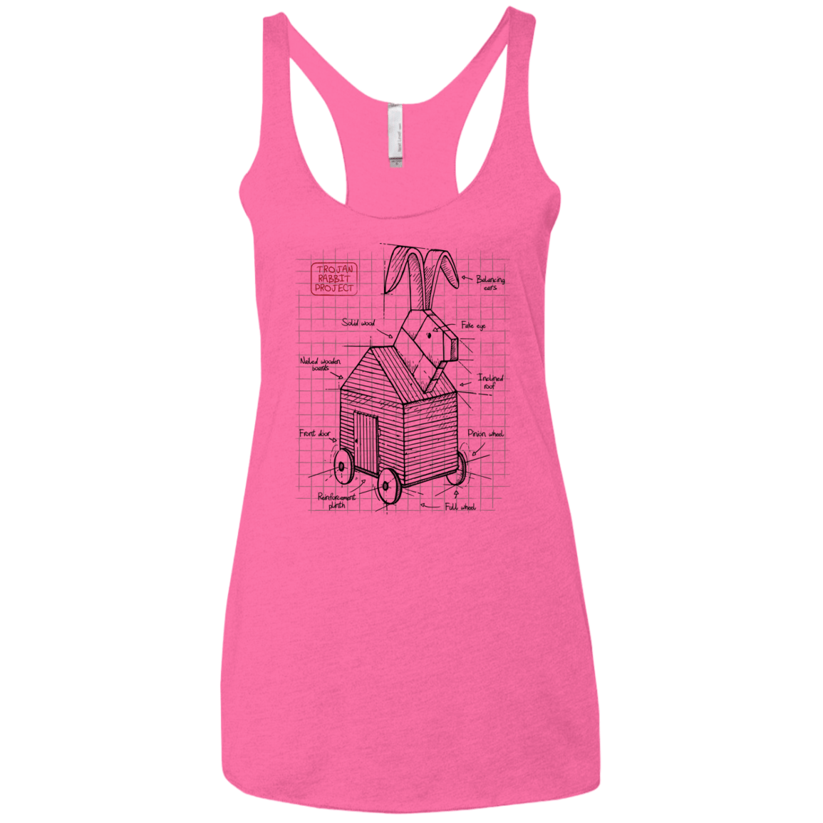 Trojan Rabbit Plan Women's Triblend Racerback Tank