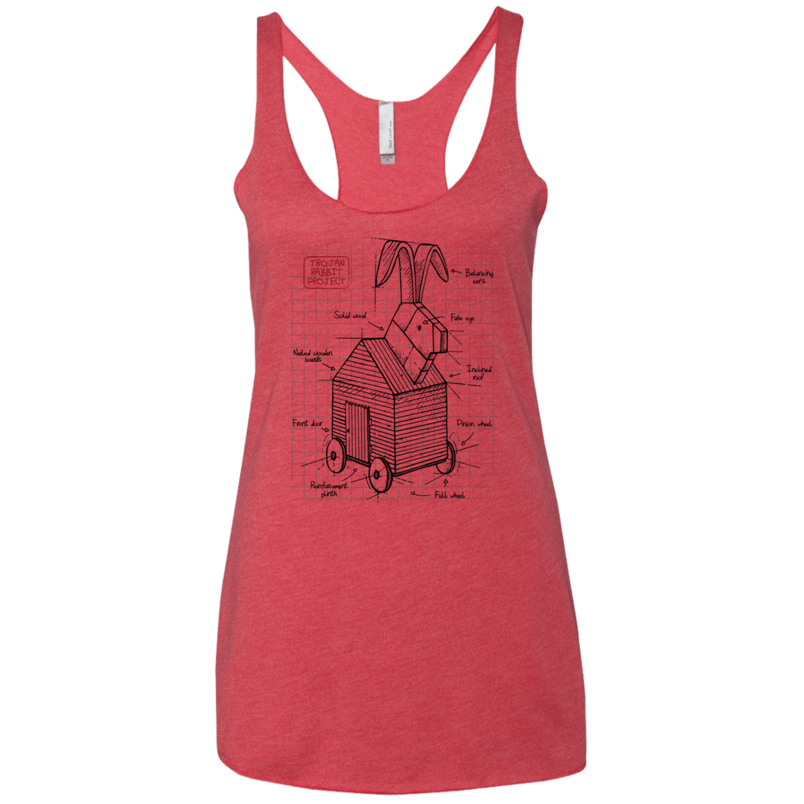 Trojan Rabbit Plan Women's Triblend Racerback Tank