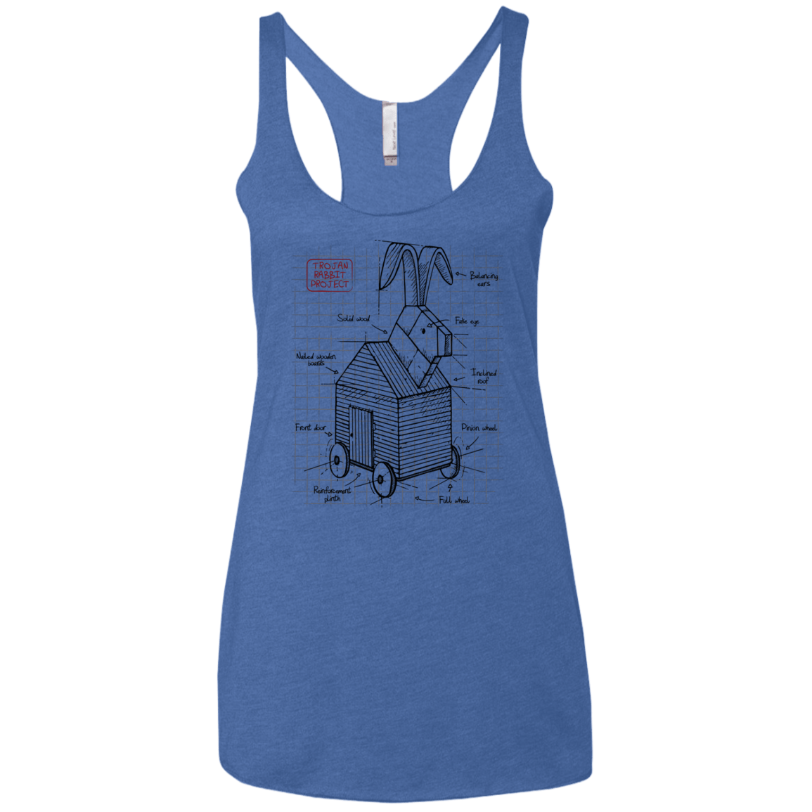 Trojan Rabbit Plan Women's Triblend Racerback Tank