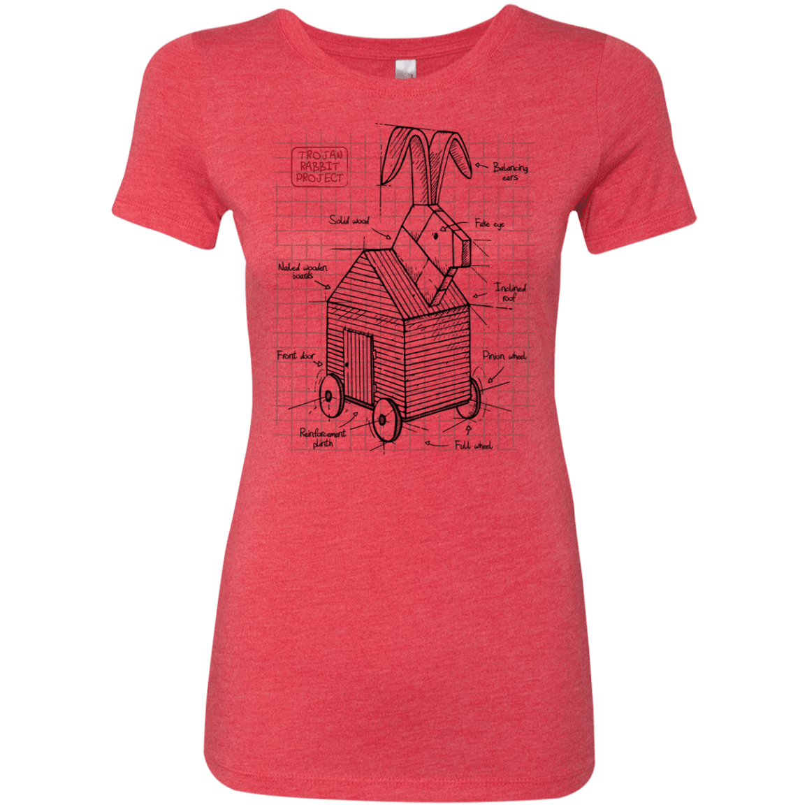 T-Shirts Vintage Red / S Trojan Rabbit Plan Women's Triblend T-Shirt