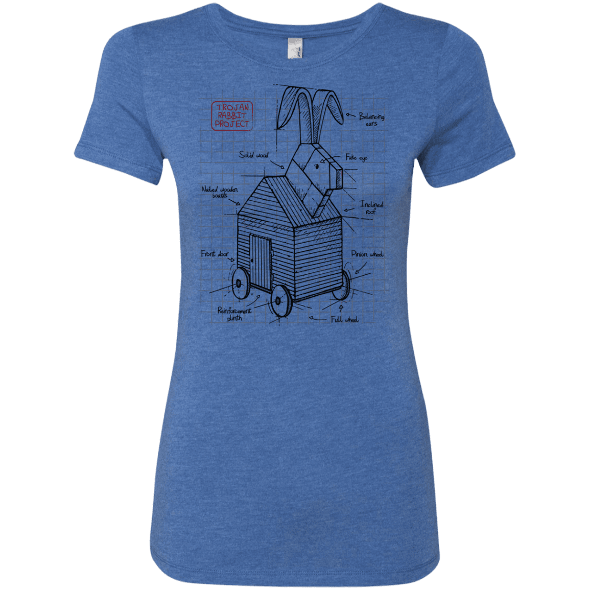 T-Shirts Vintage Royal / S Trojan Rabbit Plan Women's Triblend T-Shirt