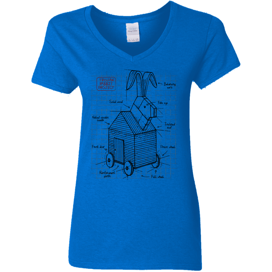 T-Shirts Royal / S Trojan Rabbit Plan Women's V-Neck T-Shirt