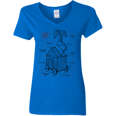 T-Shirts Royal / S Trojan Rabbit Plan Women's V-Neck T-Shirt