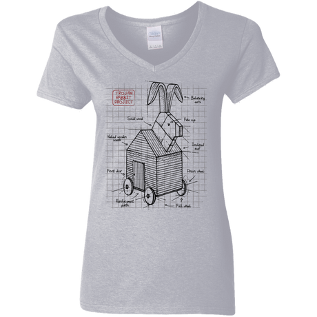 T-Shirts Sport Grey / S Trojan Rabbit Plan Women's V-Neck T-Shirt