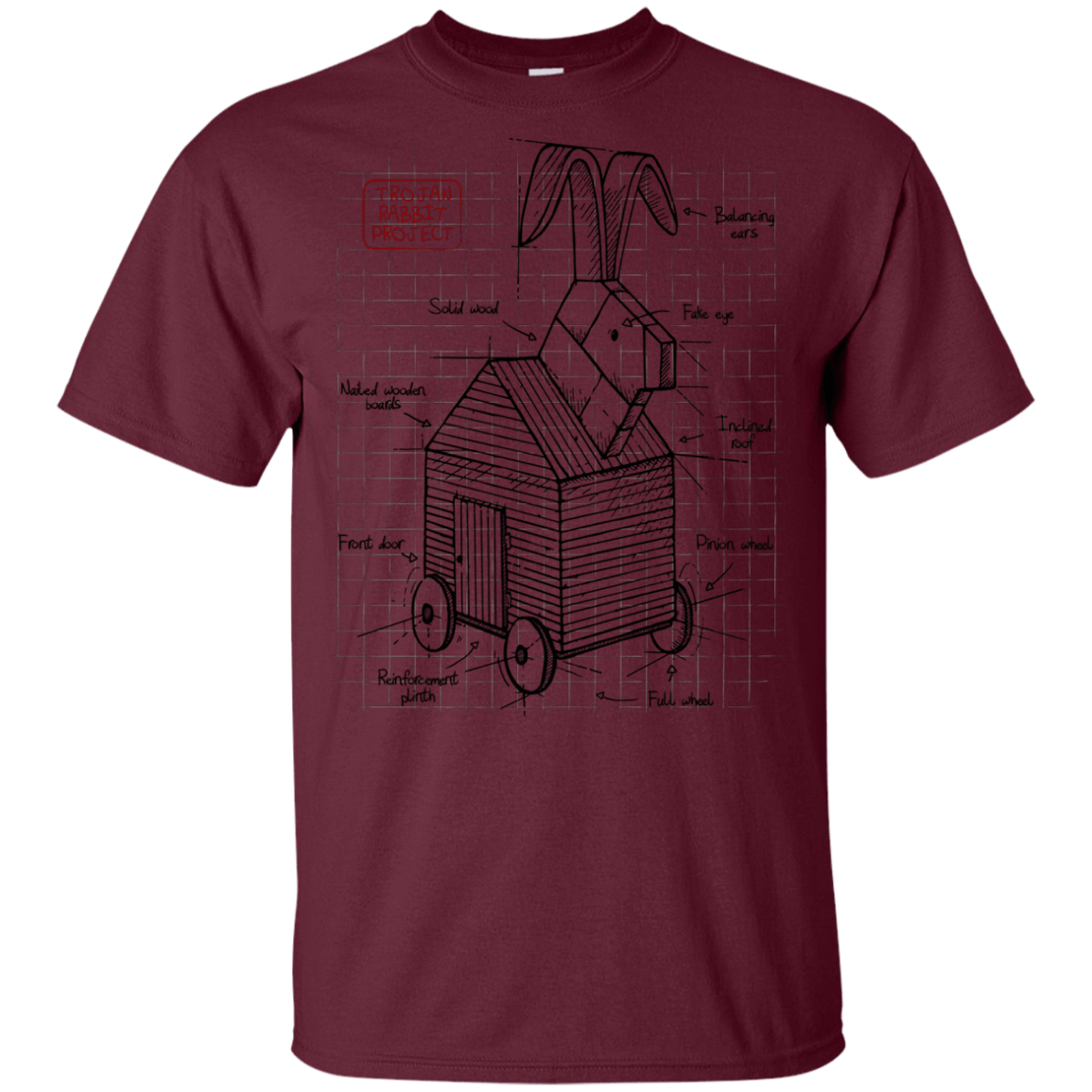 T-Shirts Maroon / YXS Trojan Rabbit Plan Youth T-Shirt