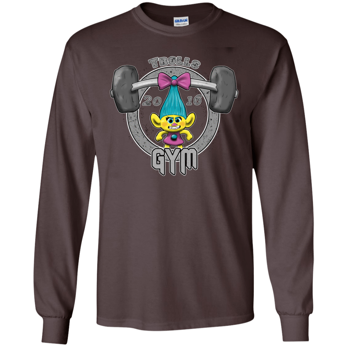 T-Shirts Dark Chocolate / S Trolls Gym Men's Long Sleeve T-Shirt