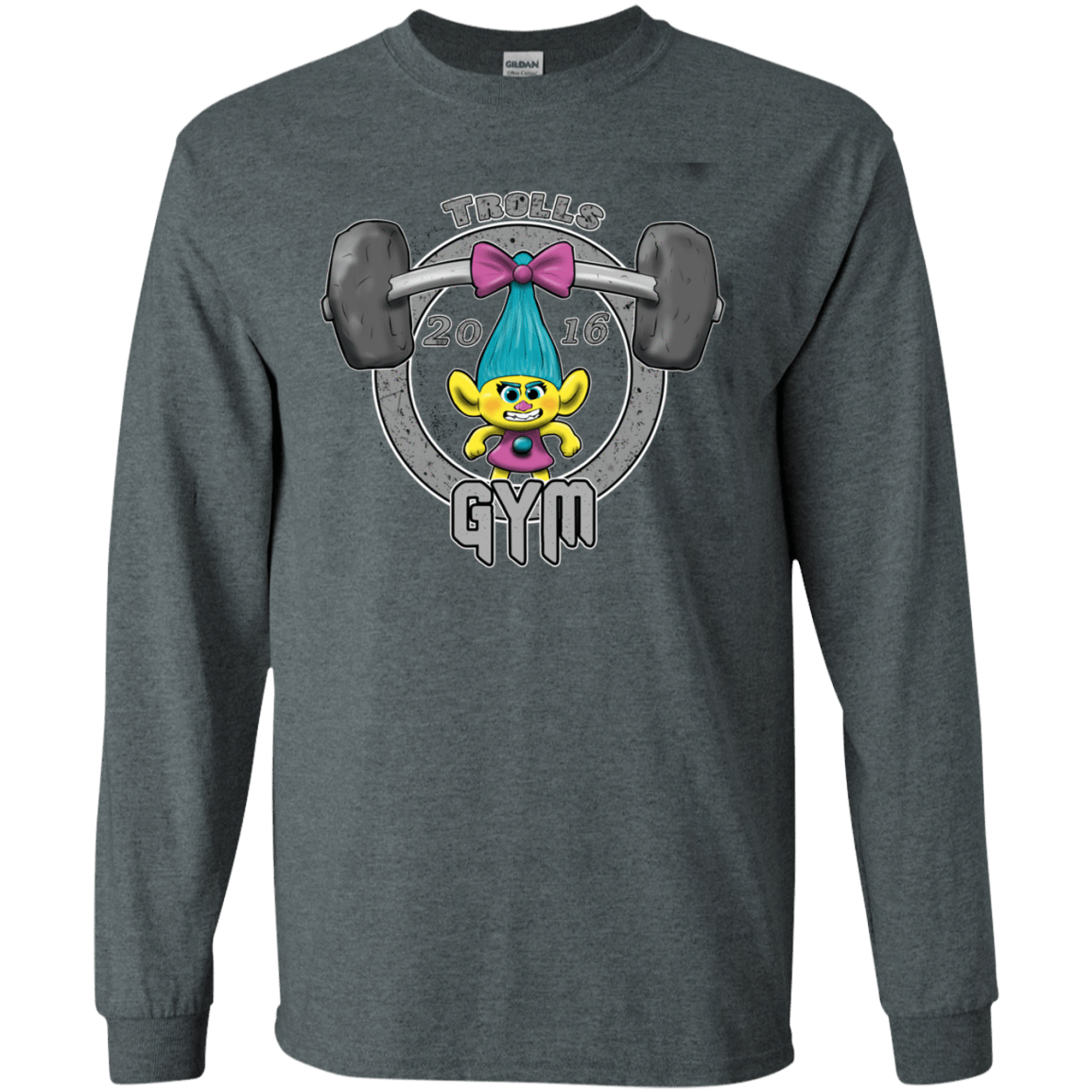 T-Shirts Dark Heather / S Trolls Gym Men's Long Sleeve T-Shirt