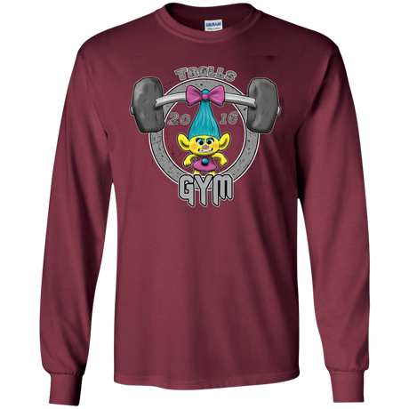 T-Shirts Maroon / S Trolls Gym Men's Long Sleeve T-Shirt