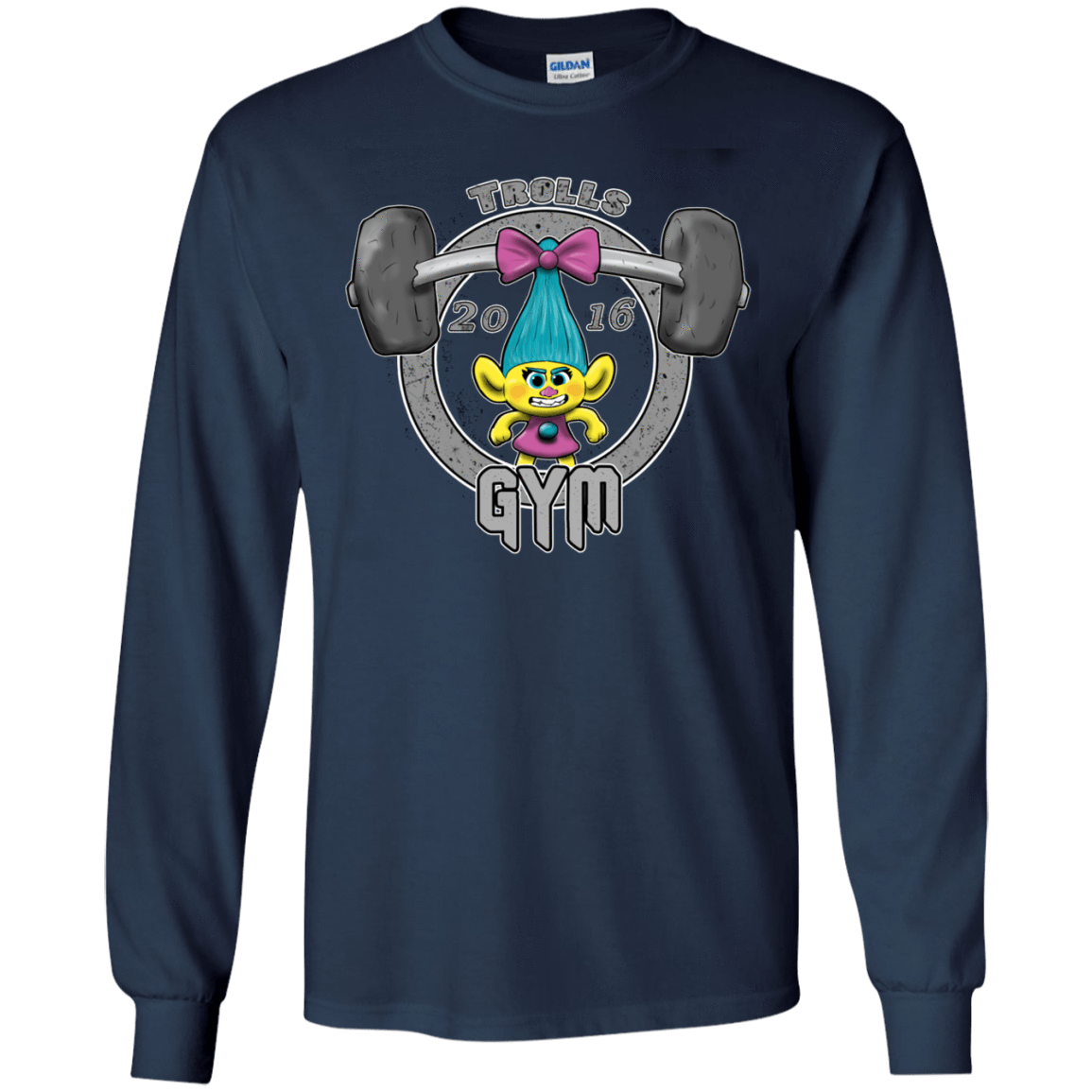 T-Shirts Navy / S Trolls Gym Men's Long Sleeve T-Shirt