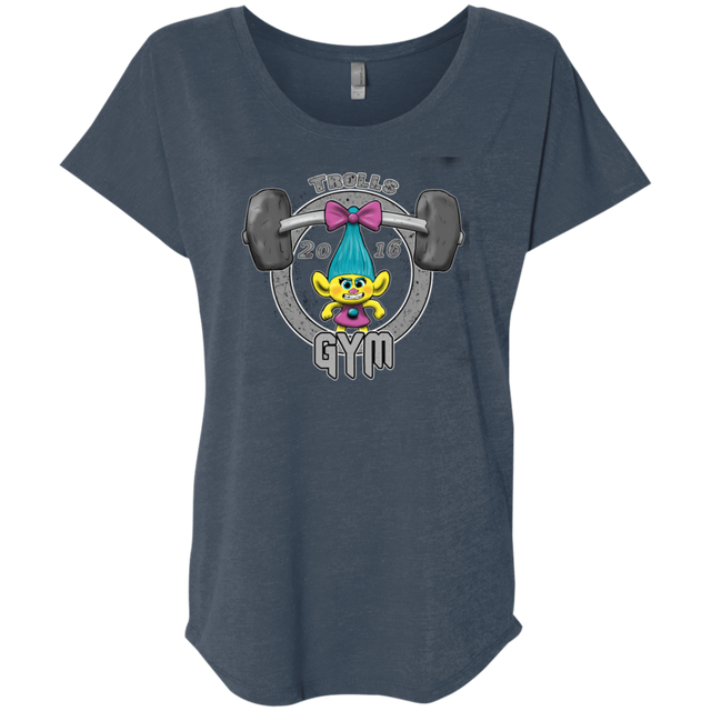 T-Shirts Indigo / X-Small Trolls Gym Triblend Dolman Sleeve