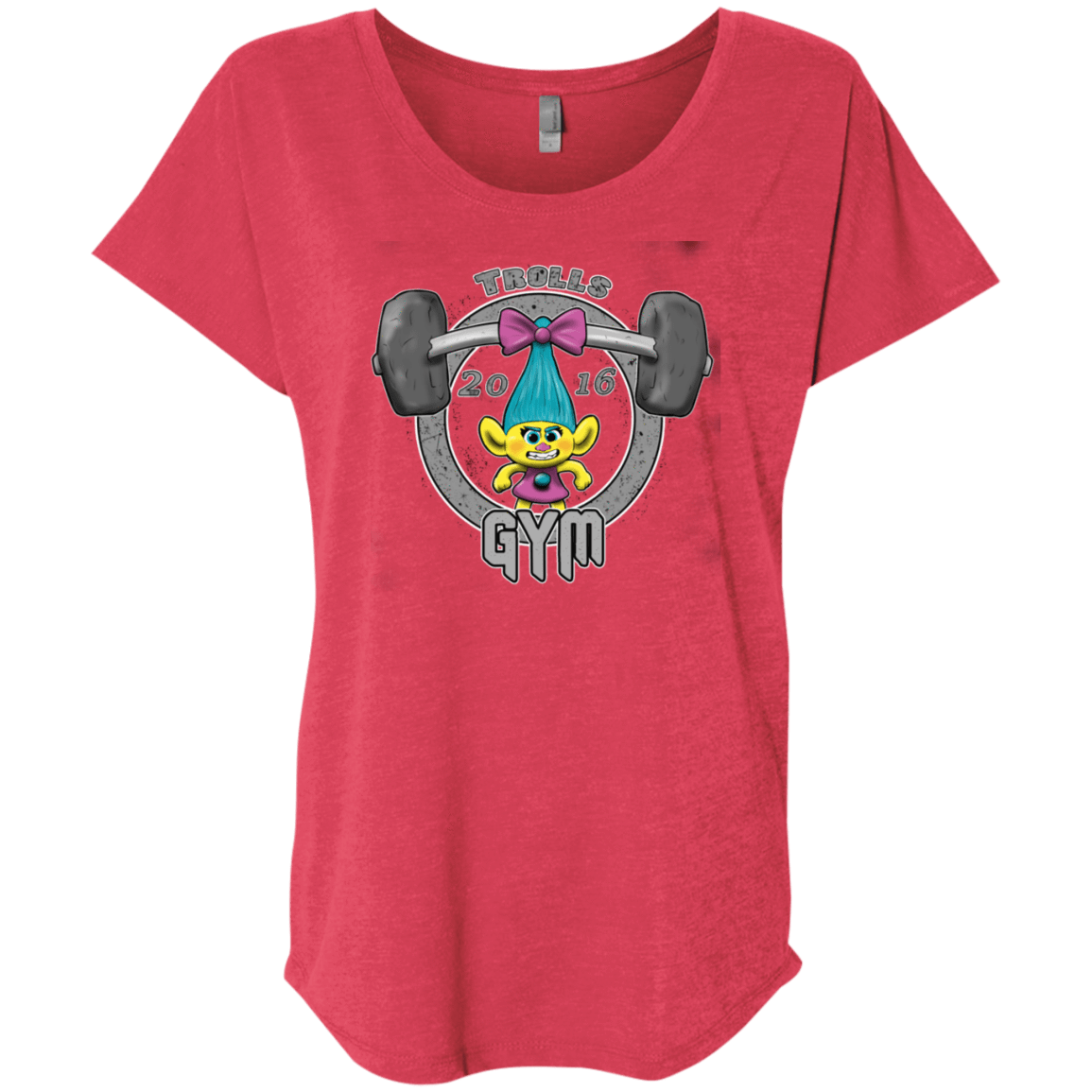 T-Shirts Vintage Red / X-Small Trolls Gym Triblend Dolman Sleeve
