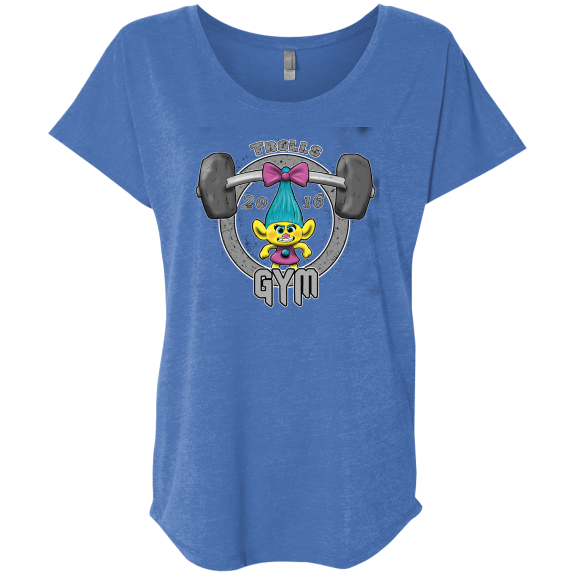 T-Shirts Vintage Royal / X-Small Trolls Gym Triblend Dolman Sleeve