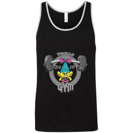 T-Shirts Black/Athletic Heather / X-Small Trolls Gym Unisex Premium Tank Top