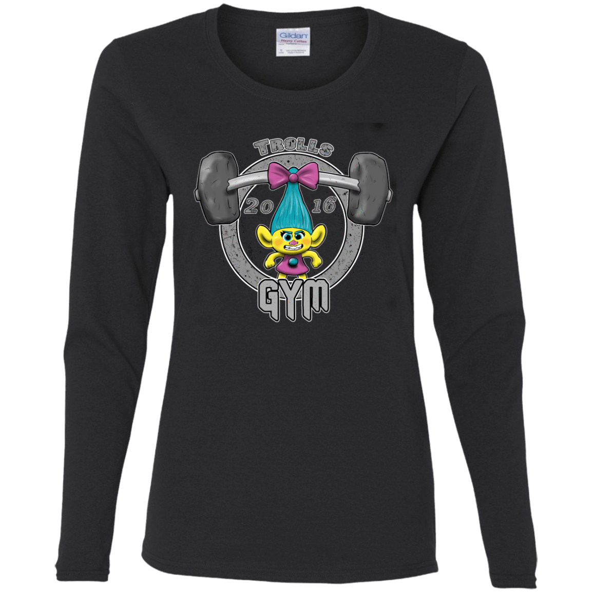 T-Shirts Black / S Trolls Gym Women's Long Sleeve T-Shirt