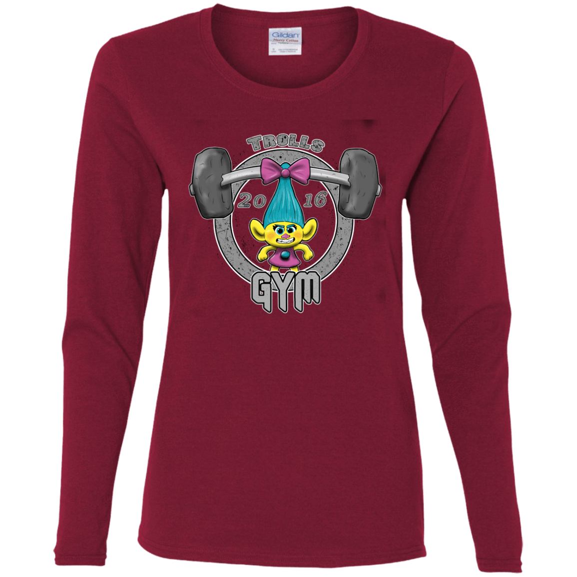 T-Shirts Cardinal / S Trolls Gym Women's Long Sleeve T-Shirt