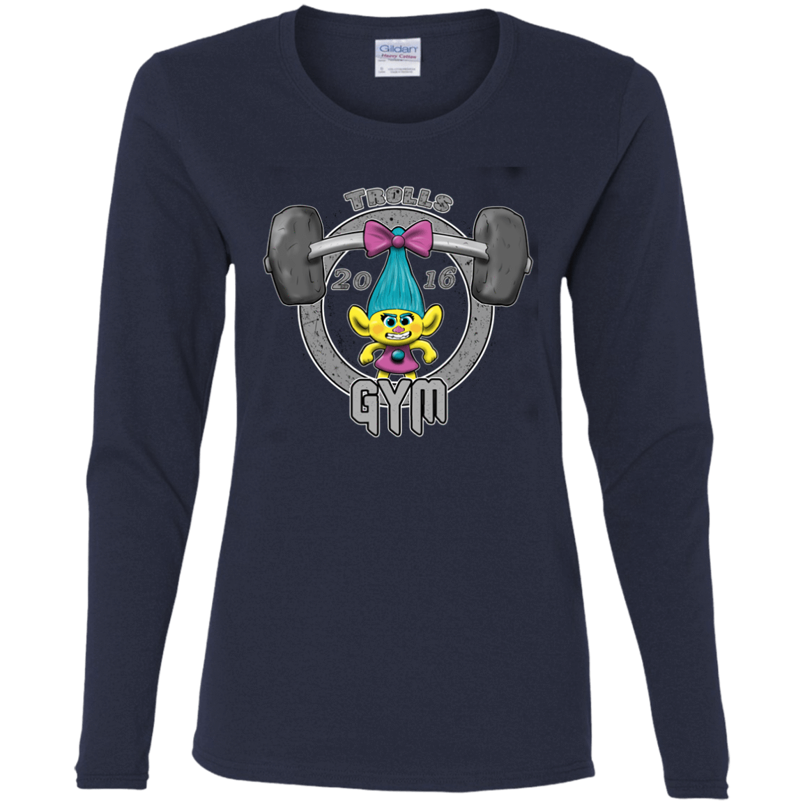 T-Shirts Navy / S Trolls Gym Women's Long Sleeve T-Shirt