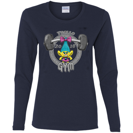 T-Shirts Navy / S Trolls Gym Women's Long Sleeve T-Shirt