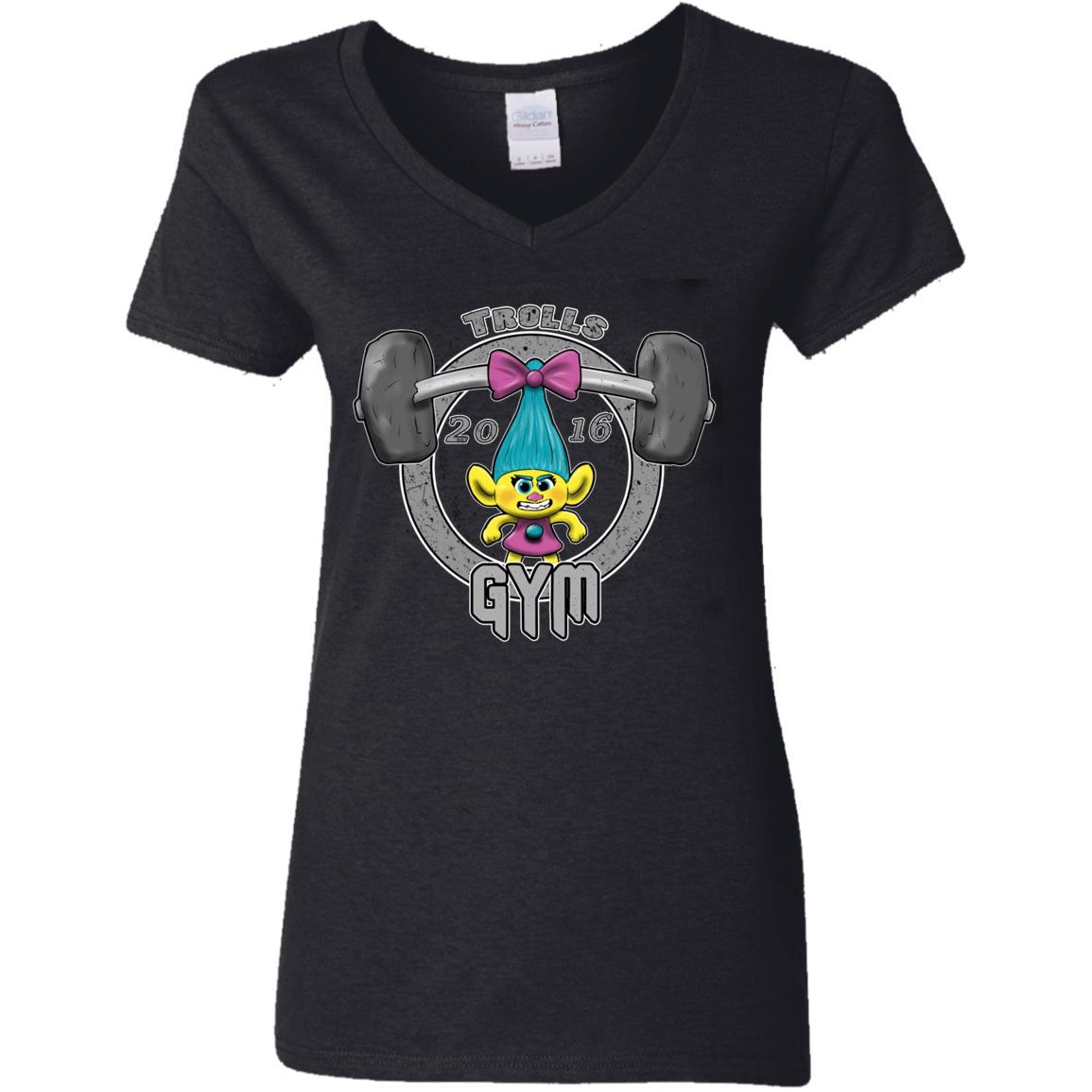 T-Shirts Black / S Trolls Gym Women's V-Neck T-Shirt