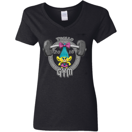 T-Shirts Black / S Trolls Gym Women's V-Neck T-Shirt