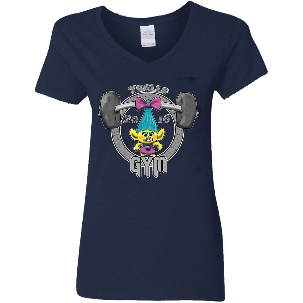 T-Shirts Navy / S Trolls Gym Women's V-Neck T-Shirt