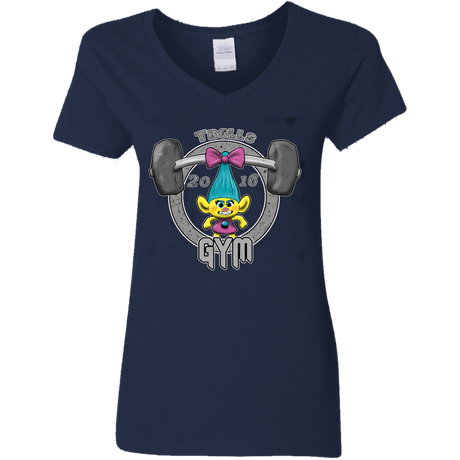 T-Shirts Navy / S Trolls Gym Women's V-Neck T-Shirt