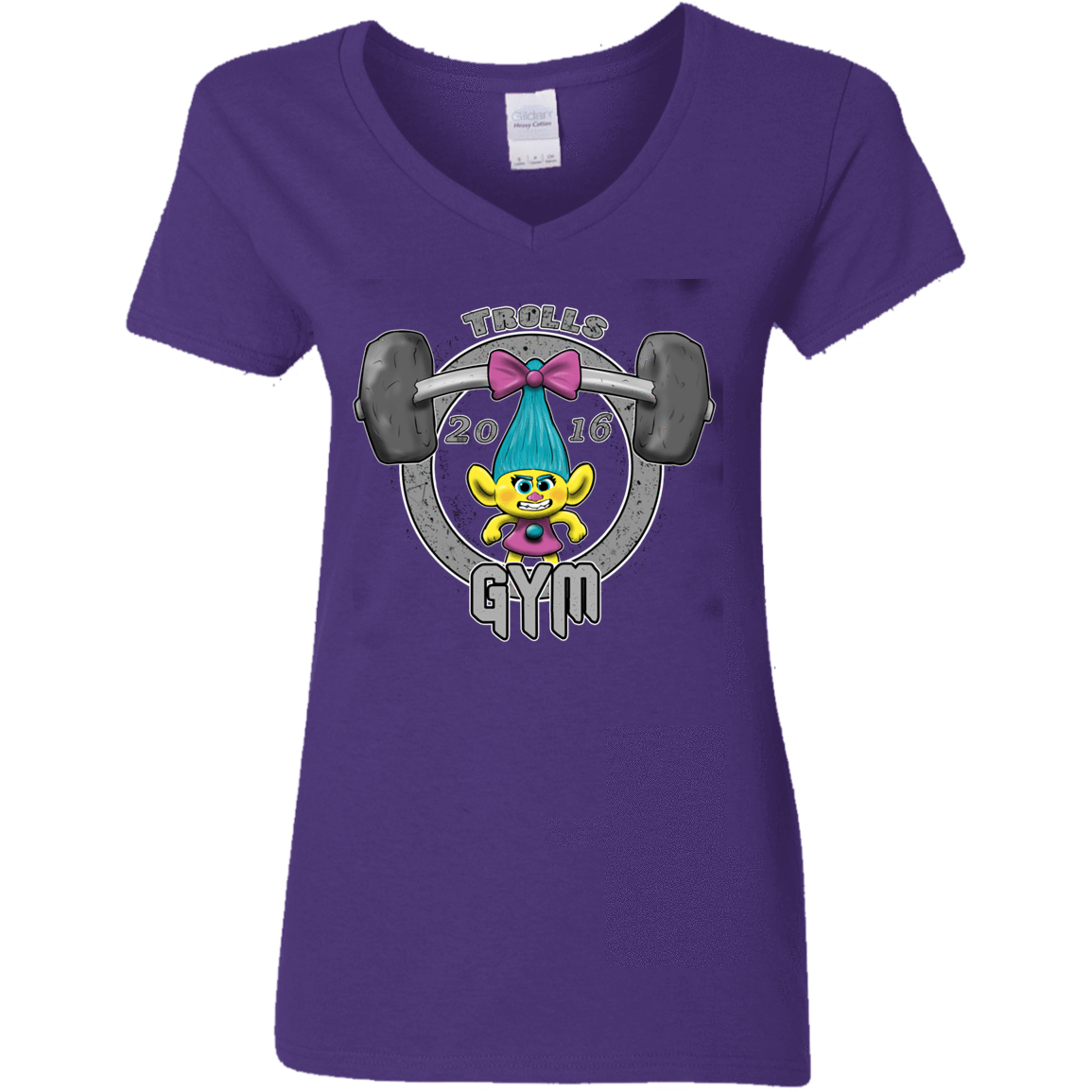 T-Shirts Purple / S Trolls Gym Women's V-Neck T-Shirt