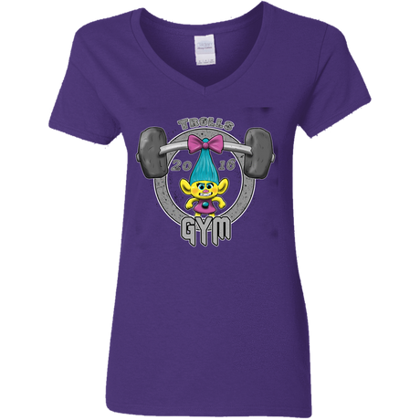 T-Shirts Purple / S Trolls Gym Women's V-Neck T-Shirt