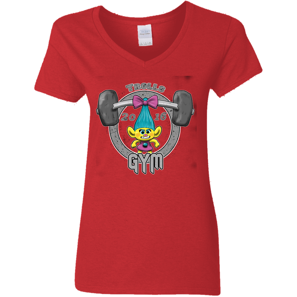 T-Shirts Red / S Trolls Gym Women's V-Neck T-Shirt