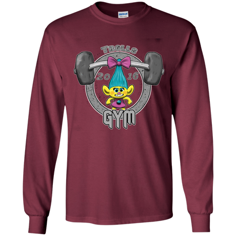 T-Shirts Maroon / YS Trolls Gym Youth Long Sleeve T-Shirt
