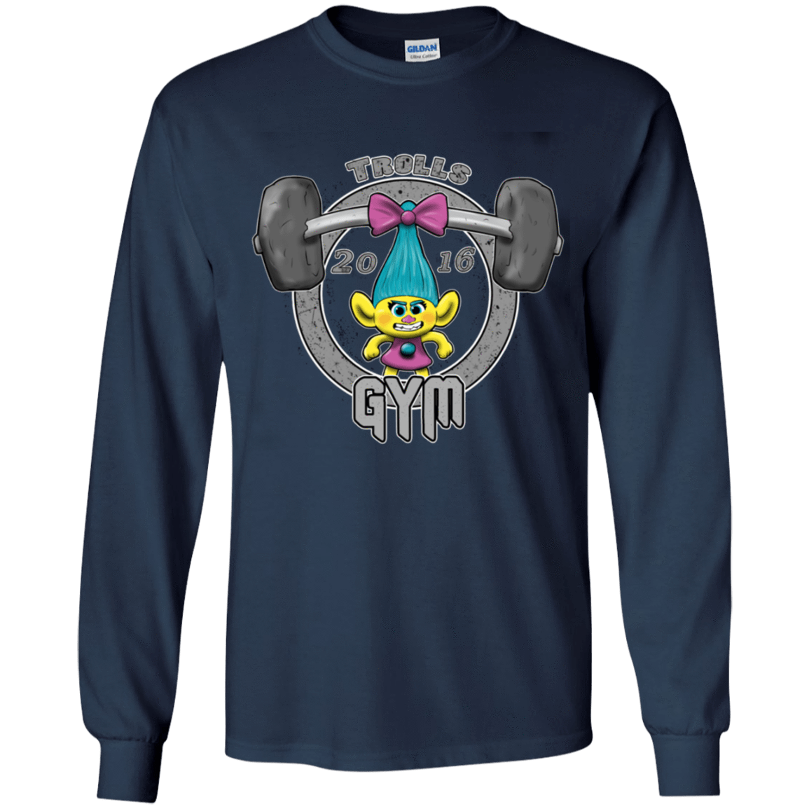 T-Shirts Navy / YS Trolls Gym Youth Long Sleeve T-Shirt