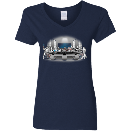 T-Shirts Navy / S Troopers Dinner Women's V-Neck T-Shirt