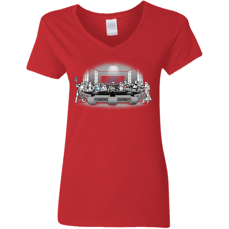 T-Shirts Red / S Troopers Dinner Women's V-Neck T-Shirt