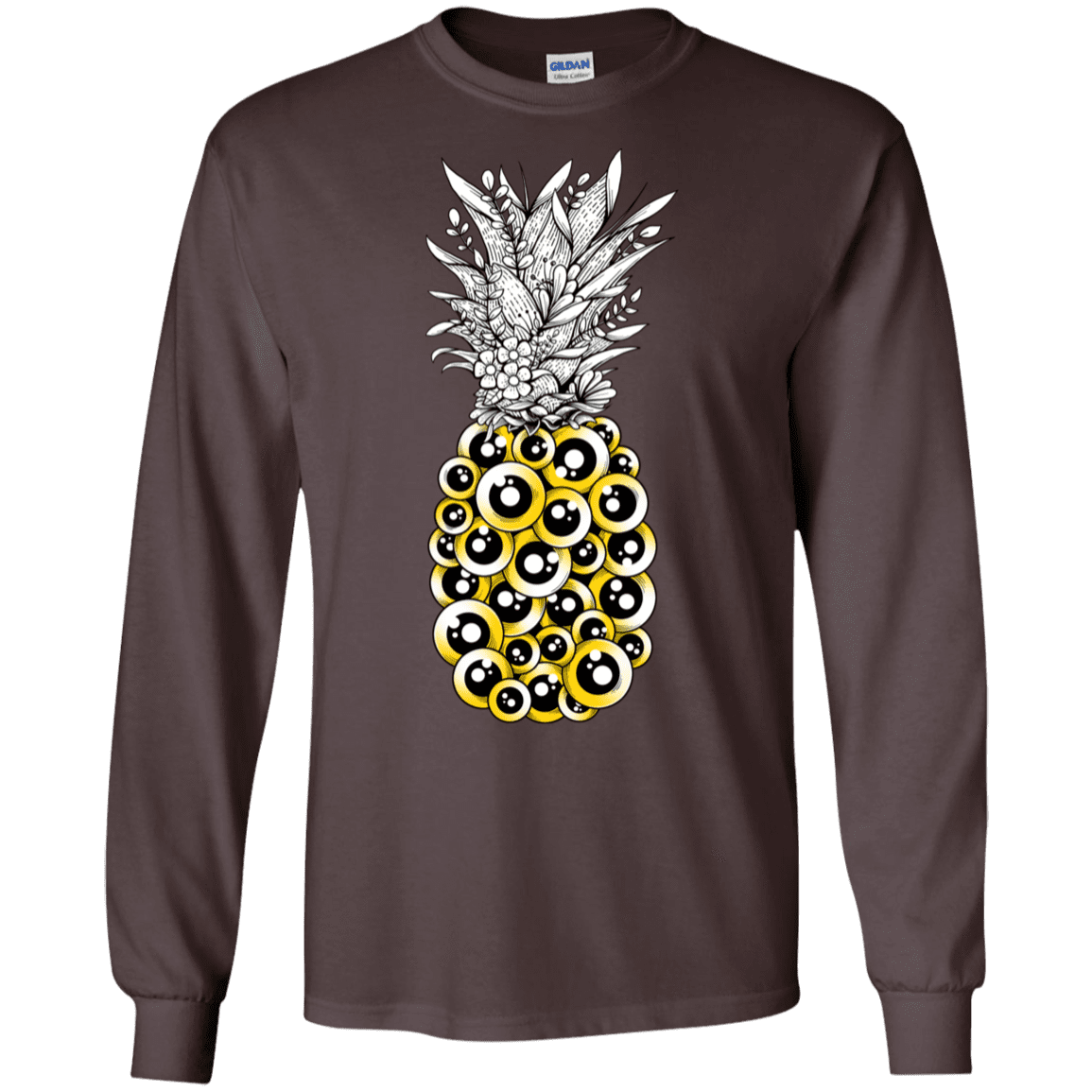 T-Shirts Dark Chocolate / S Tropical Illusion Men's Long Sleeve T-Shirt